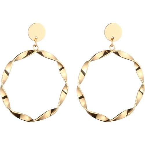 LOVBEAFAS Simple Vintage Drop Dangle Earrings Statement Earrings 2020 Fashion Metal Earrings For Women Gold Silver Color Jewelry