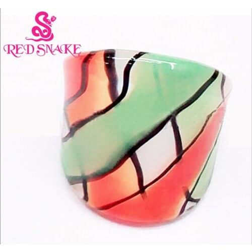 RED SNAKE Fashion Ring Handcraft white and delicate color Murano Glass Rings