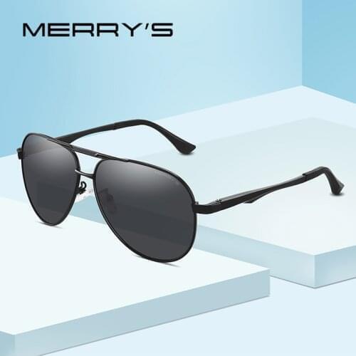 MERRYS Men Fashion Pilot Sunglasses HD Polarized Sun glasses For Men Driving Aluminum Legs UV400 Protection S8290