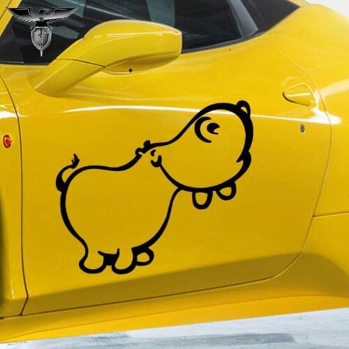 EmpireYing 3 Size 8 Colors Happy Hippopotamus Car Sticker Truck Window Laptop Vinyl Decal Hippo Cute Wild Animals Carnival Gifts