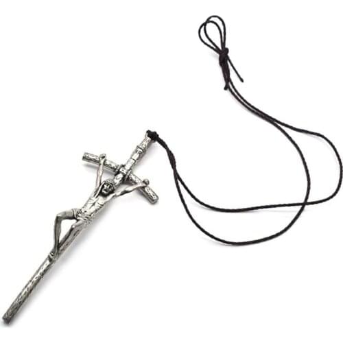 Church Relics Wall Cross Crucifix Jesus Christ on the Stand Antique Home Chapel Decoration Necklace