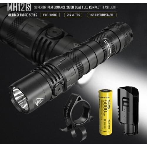 Nitecore MH12S USB-C Rechargeable Flashlight White light 1800 Lumens Luminus SST-40-W LED lantern portable camping