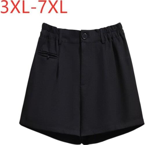 New 2021 Ladies Summer Plus Size Formal Shorts For Women Large Loose Official Black Wide Leg Shorts 3XL 4XL 5XL 6XL 7XL