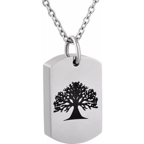 MJD9801 Table Cube "Tree of my Life" Memorial Ashes Keepsake Cremation Urn Pendant +20 Inch Chain +fill kit free