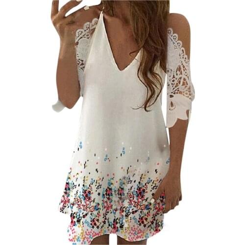 Sexy Women Lace-up Spaghetti Strap Mini Dress Summer Elegant Floral Print V-Neck Dresses Female Feminino Straight Sundress Robes