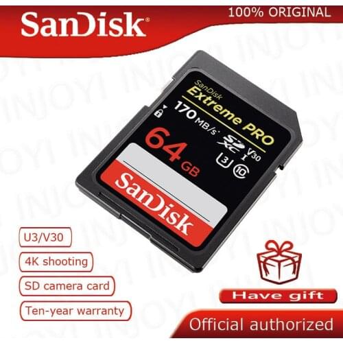 100% Original SanDisk 16GB 32GB 64GB 128GB Extreme PRO SDHC SDXC UHS-I High Speed Memory Card C10 SD Camera Class 10 95MB/s