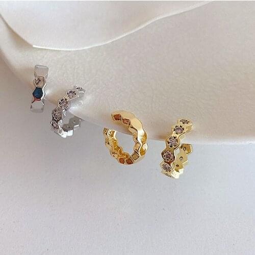 Non Piercing Earring Clips For Women Fashion Jewelry Open C Zircon Beads Gold And Silver Color Girls Ear Clip Jewelries