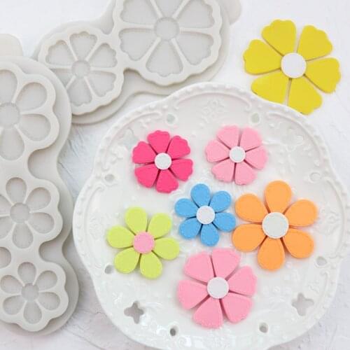 Three-year-old six-leaf grass chocolate fondant cake baking silica gel drop mold fondant soft clay drop gypsum ornaments