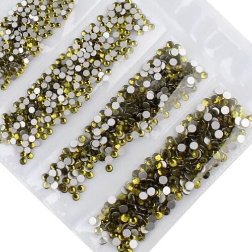 SS3-10 Olivine Crystal Non Hotfix Rhinestone Nails Decoration Fabric crystal Nail flat back DIY Crystal Nail Art for crafts jew