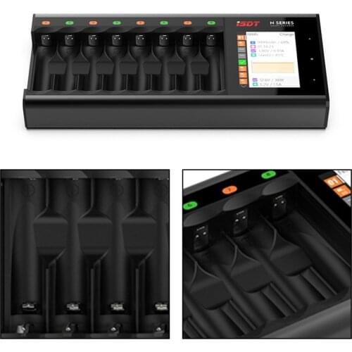 ISDT N8 LCD Display Universal Battery Charger AA AAA Li-lon Rechargeable Batteries 8 Slot Fast Battery Charger