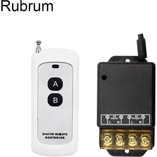Rubrum 433MHz Universal Remote Control Switch AC 220V 1 CH RF Relay Receiver and Transmitter for Electric Fan Light Water Pump