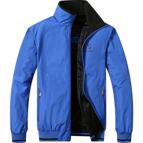 Spring And Autumn New Casual Jacket Mens Collar Double-Sided Outerwear Mens Embroidery Sportsing Jacket Size XL~5XL, 6XL