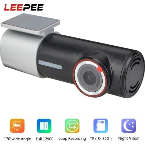 LEEPEE 1296P Mini Car DVR Dash Cam Hidden FHD Night Vision WiFi Front Camera Recorder Video Recorder