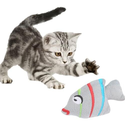 Kapmore Funny Cat Toys Pet Chew Toy Creative Plush Fish Shape Cat Bite Toy Pet Chew Toy Catnip Toy Pet Interactive Supplies