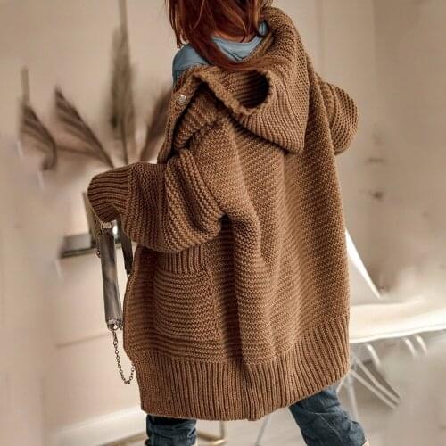 Oversized Sweater Cardigan Women Free Size Loose Vintage Female Clothes Batwing Sleeve Knitted Sweater Outerwear Jacket Coat