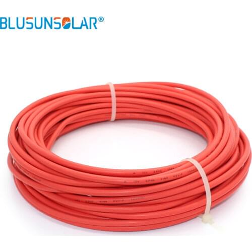 10 Metre Solar PV Cable TUV Rated, 14 AWG, 10M a Roll solar wire 2,5mmsq cable black red color