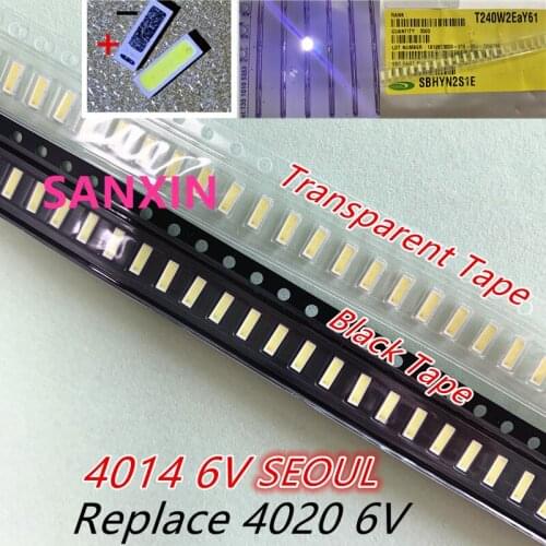 50-100PCS For SEOUL LED 4014 LED Backlight 1W 6V Cool white for LED LCD TV Backlight Application Replace 4020 6V