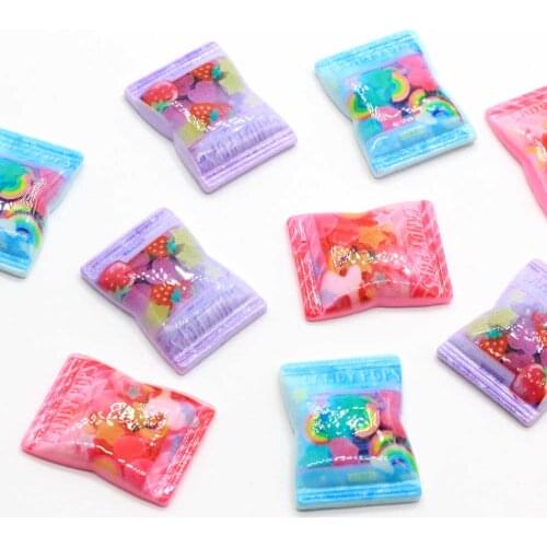 50/100pcs Resin Flatback Sweet Candy Flat back Cabochons Mini Food Embellishments Dollhouse for DIY Hair Bow Center Jewelry Dec