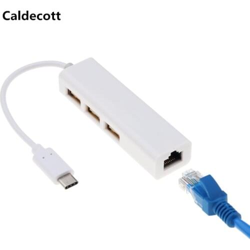 Caldecott 3 USB C Hub to Ethernet RJ45 USB-C Ethernet Adapter Lan Adapterfor Macbook ThinkPad Samsung Laptop Network Card USB-C