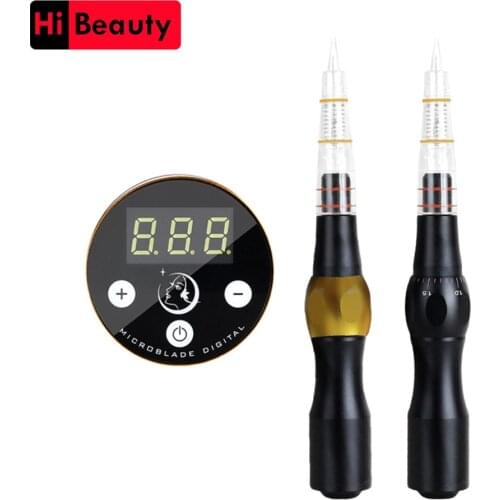 1 Set Wireless Auto Rotary MTS Derma Therapy Makeup Tattoo Pen Machine Digital Controller For Eyebrow Lip Line Permanent Makeup