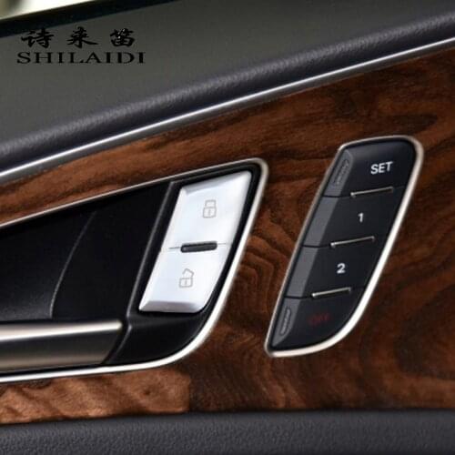 Car Styling for Audi A6 C6 S6 RS6 C7 2005-2018 Door Lock Buttons Decoration Sequins Cover Sticker Trim Interior Auto Accessories
