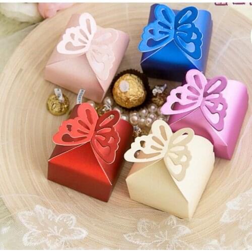 Butterfly square Laser Cut paper candy chocolate gift box for wedding birthday tea party favor