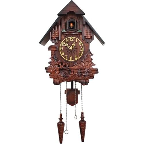 Large Cukoo Wall Clock Wood Music Design Vintage Luxury Wall Clock Living Room Unique Decorazione Parete Kitchen Clock AD50WC