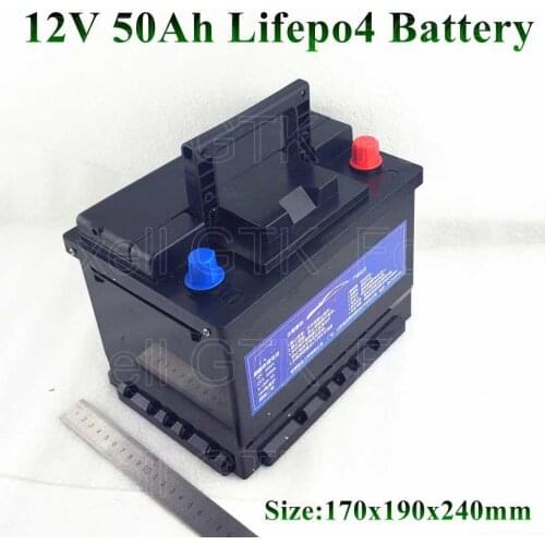 Brand 12v 50Ah LIfepo4 battery pack 12.8v 60ah Not lead acid 40ah for car motor bike vehicle UPS inverter use + free shipping
