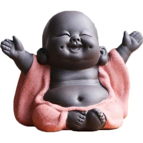 Tea Favor Happy Maitreya Buddha Tea Pet Teahouse Ornaments Ceramic Home Decor Succulent Plants Decoration 4 Style for Choosing
