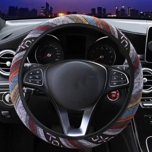 Car Steering Wheel Cover Skidproof Auto Steering- wheel Cover Anti-Slip Universal Embossing Leather Car-styling