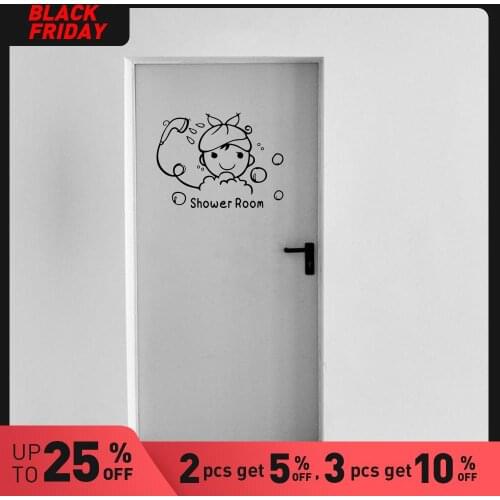 Diy Shower Room Wall Art Decal Wall Stickers Pvc Material Removable Vinyl Mural Wallpaper Pvc Wall Decals Home Decor
