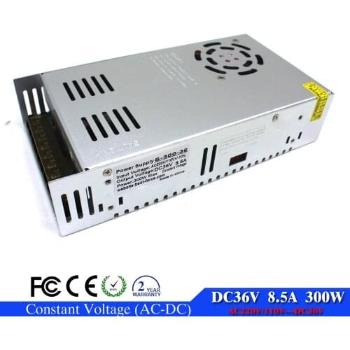 Best quality 36V 8.5A 300W Switching Power Supply Driver Transformer AC110V 220V Input to dc36v Output USP for Stepper CNC CCTV