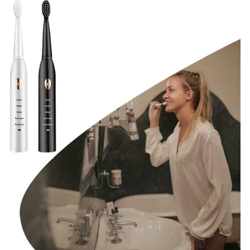 Electric Toothbrush Powerful Ultrasonic Sonic Adult USB Rechargeable 5 Modes Waterproof Whitening Teeth Brush With 4 Brush Heads