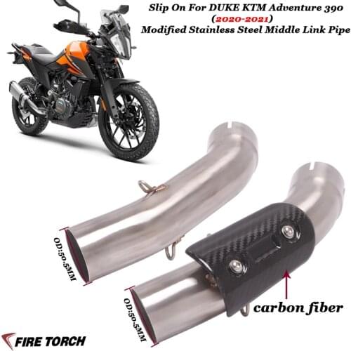 Husqvarna 401 2020 2021 Motorcycle Exhaust Modified Middle Link Pipe Connect 51MM Muffler For DUKE KTM adventure 390 2020 2021