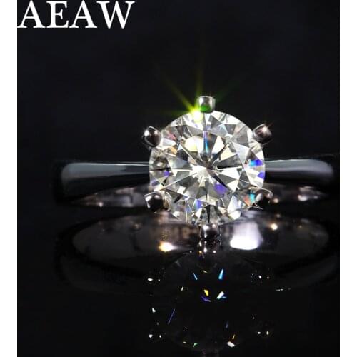 1.0Carat ( 2.0ct 3.0ct 4.0ct 5.0ct) Round Moissanite Engagement Ring silver 925 Wedding Rings