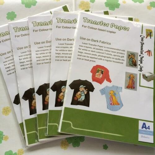 Easy to print beauty t-shirt we like (100 pieces/lot) A4 size dark color laser heat tranfer paper for machine or iron