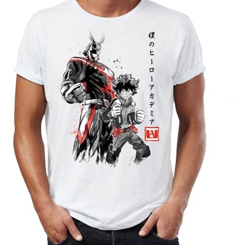 Mens T Shirt My Hero Academia Deku and All Might Manga Anime Awesome Artwork Printed Tee