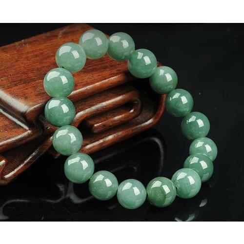 Natural A-grade oil green Emerald bead bracelet female 10MM lucky jade bead string bracelet jewelry gift