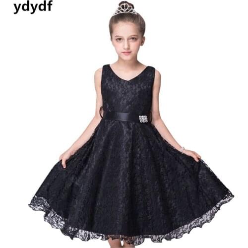 New style lace tank Flower Girl Dresses children infantis clothing costume 2-7 age