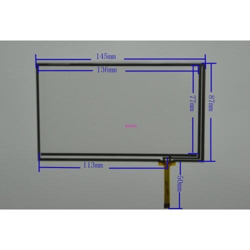 Wholesale 6-inch four-wire peripheral 145*87 resistance touch screen compatible for GPS navigation Clarion Soling universally