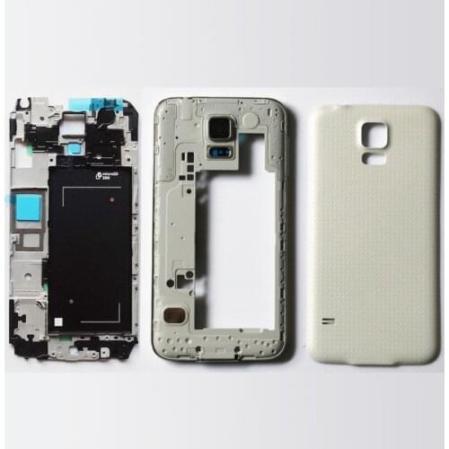 Original Full Housing Front faceplate LCD Holder Bezel + Back Cover Case Battery Door+Middle Frame For Samsung Galaxy S5 g900F