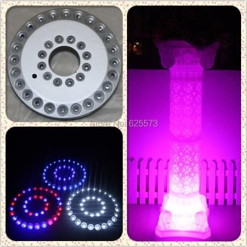 Plastic roman pillar LED light three color choose Wedding round LED lights for plastic roman pillar 4pcs/lot