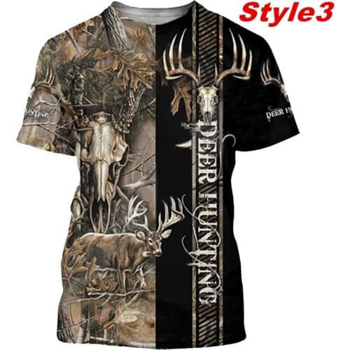 Casual funny mens and womens T-shirt camouflage t shirts hunting animals Deer 3D Printing t-shirts fashion street men clothing