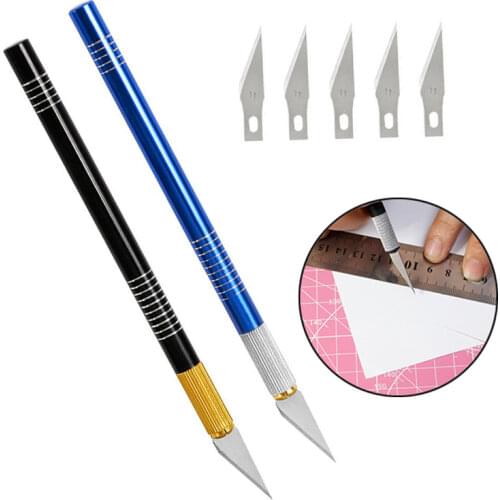 Nonvor Professional Stainless Steel Precision Carving Hobby Knife Razor Tool with 5 Spare Blades Cutting Sculpture Leather Craft
