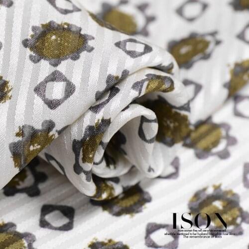 100% pure mulberry Plain shirt silk stripe jacquard fine stripe micro Satin muscle sense clothing mulberry silk fabric A118