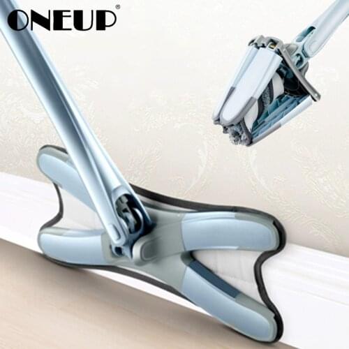 ONEUP X-type Floor Mop With Microfiber Pads Hand Free Flat Mop Wet And Dry Household Cleaning Tools For Bathroom And Kitchen