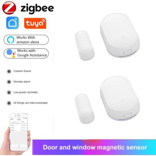 Tuya ZigBee Smart WiFi Door Window Sensor Door Open / Closed Detectors Compatible With Alexa Google Home Smar TLife APP