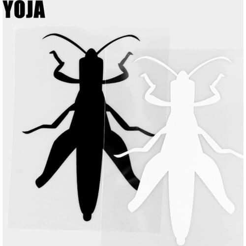 YOJA 9.4×12.9CM Vinyl Decal Cartoon Animals Small Cricket Pattern Car Stickers Black/Silver 19C-0475