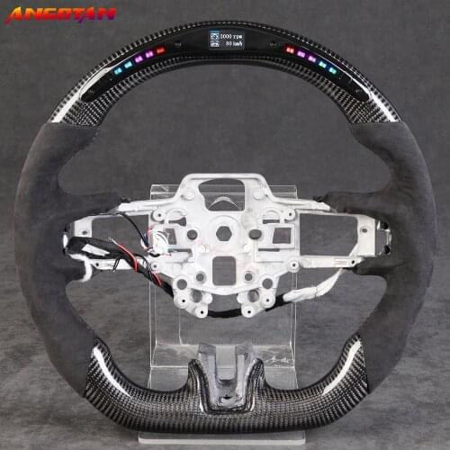 High Quality Customized Carbon Fiber LED Race Digital Display Steering Wheel For Ford Mustang18-20