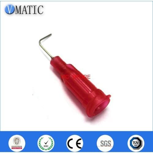 High Quality 100Pcs 25G Red 0.5" Tube Length 90 Degree Bent Dispenser Glue Needle 1/2 Inch
